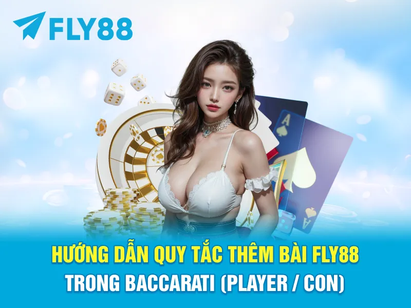 Hướng Dẫn Quy Tắc Thêm Bài FLY88 trong Baccarati (Player / Con)