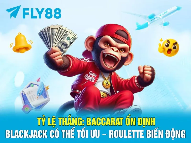 Tỷ Lệ Thắng: Baccarat Ổn Định – Blackjack Có Thể Tối Ưu – Roulette Biến Động