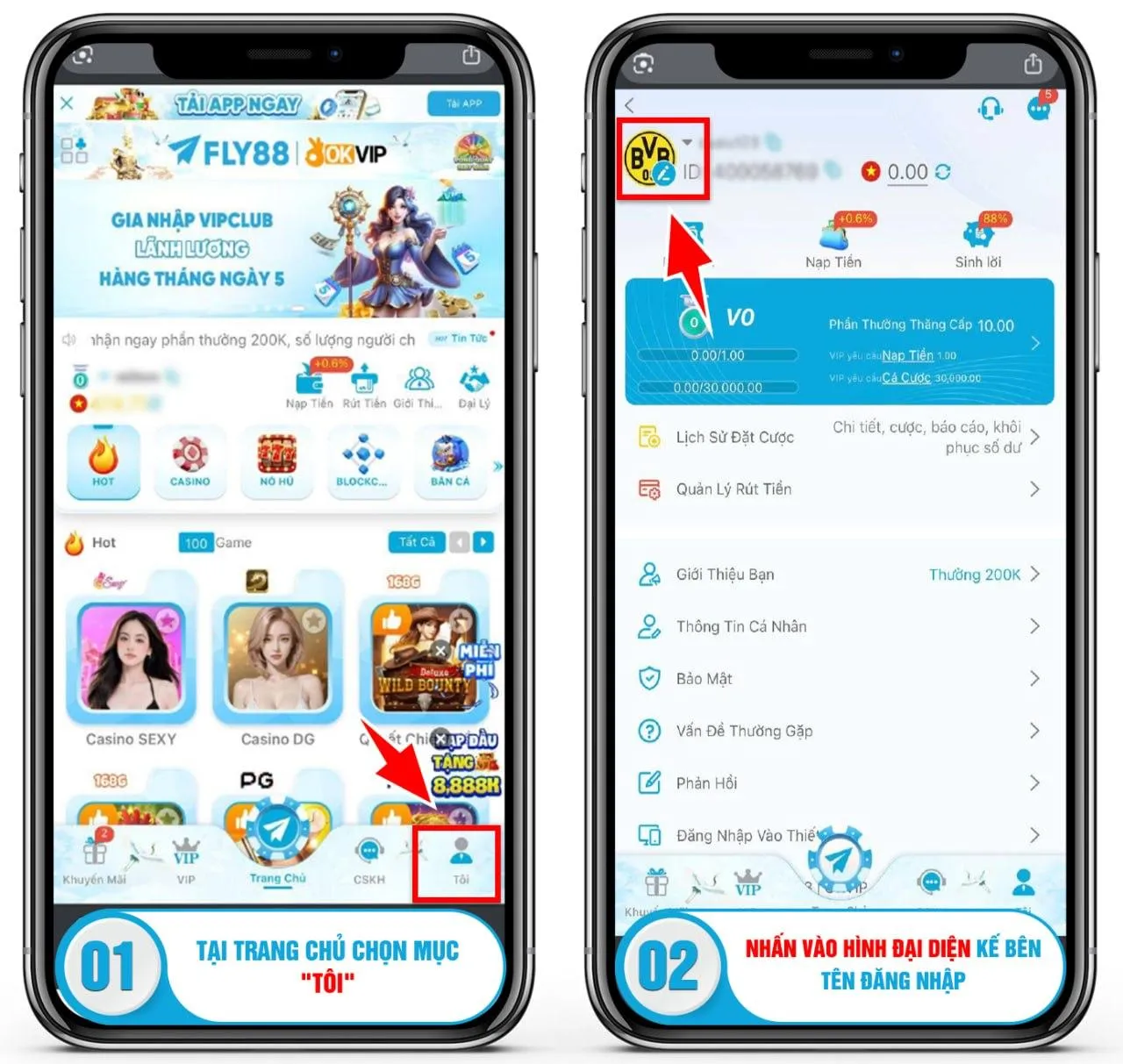 Bước 1: Truy cập mục “Tôi”