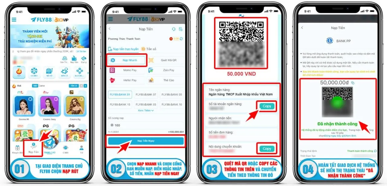 Các Bước Nạp Tiền Tại FLY88