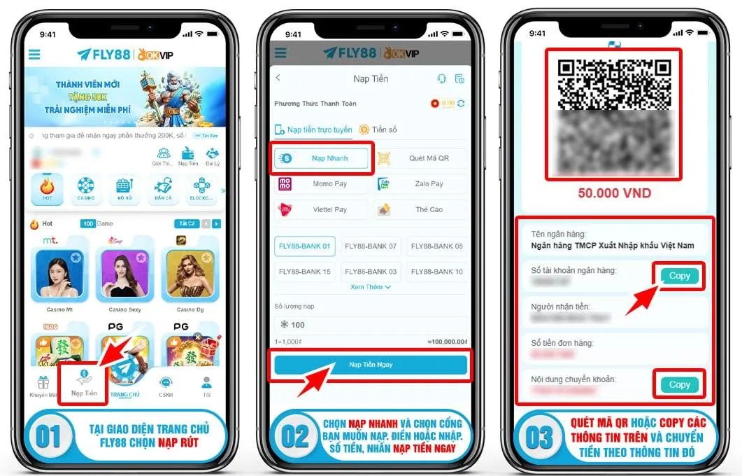 Lưu Ý Khi Nạp Tiền FLY88